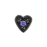 Small Heart - 14K Gold Stone Threadless/Threaded End
