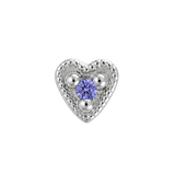 Small Heart - 14K Gold Stone Threadless/Threaded End