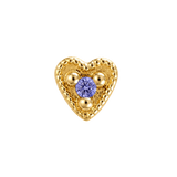Small Heart - 14K Gold Stone Threadless/Threaded End