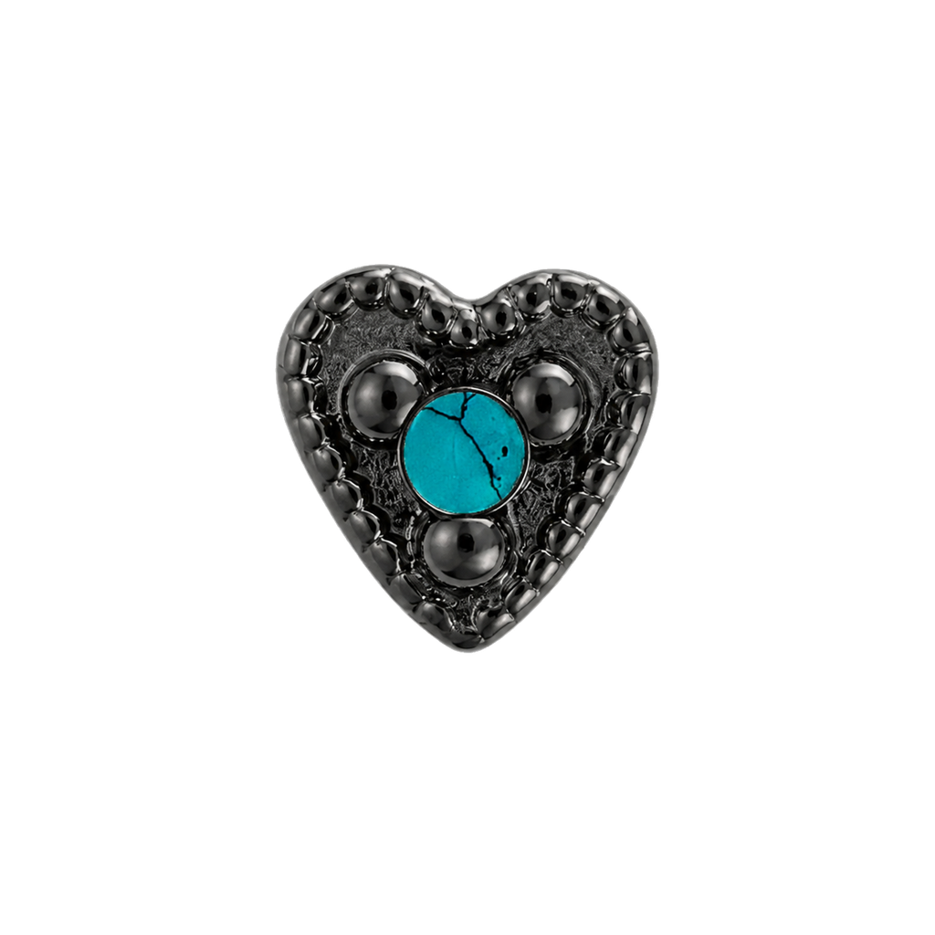 Small Heart - 14K Gold Stone Threadless/Threaded End