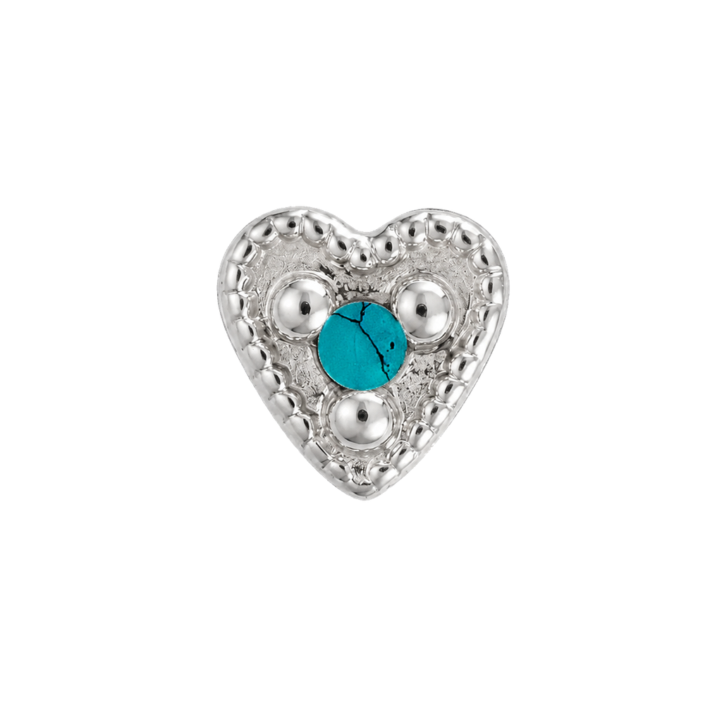 Small Heart - 14K Gold Stone Threadless/Threaded End