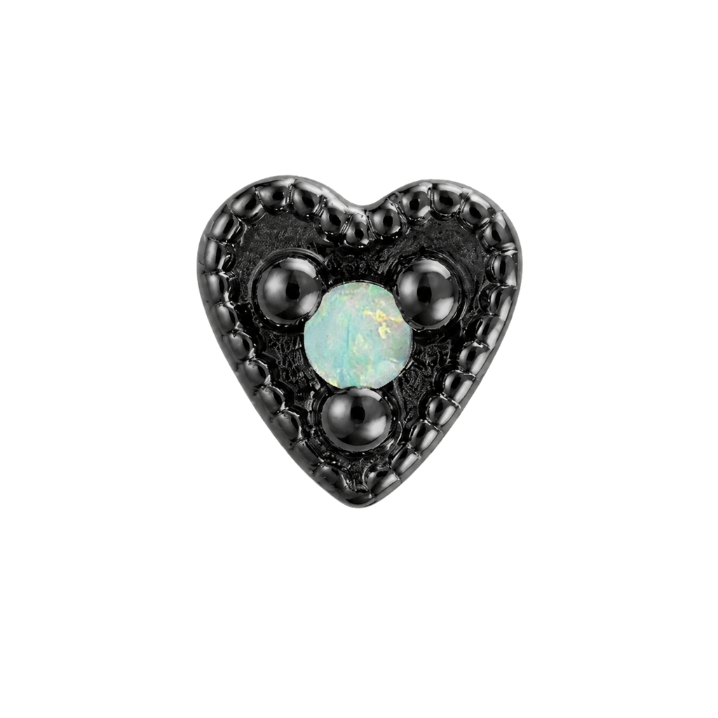 Small Heart - 14K Gold Stone Threadless/Threaded End