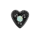 Small Heart - 14K Gold Stone Threadless/Threaded End