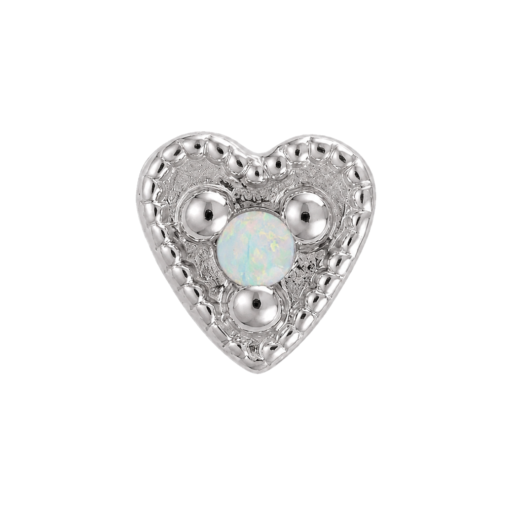 Small Heart - 14K Gold Stone Threadless/Threaded End