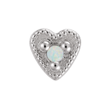 Small Heart - 14K Gold Stone Threadless/Threaded End