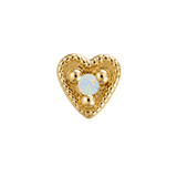 Small Heart - 14K Gold Stone Threadless/Threaded End