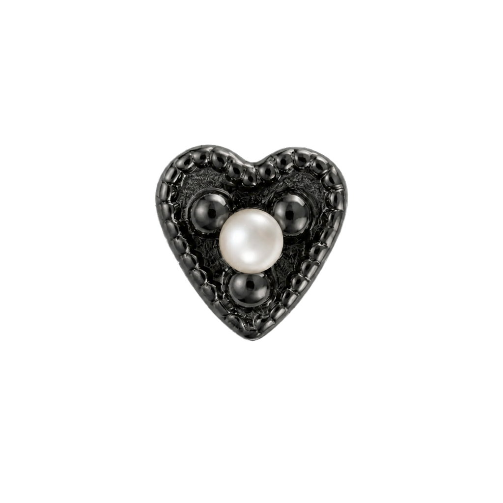 Small Heart - 14K Gold Stone Threadless/Threaded End