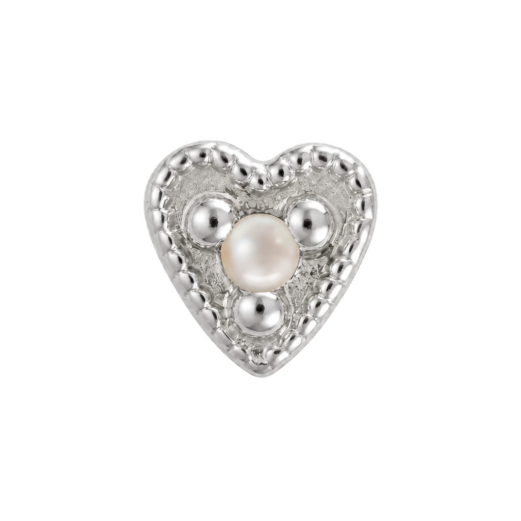 Small Heart - 14K Gold Stone Threadless/Threaded End
