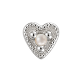Small Heart - 14K Gold Stone Threadless/Threaded End