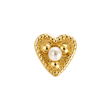 Small Heart - 14K Gold Stone Threadless/Threaded End