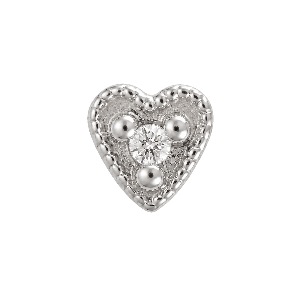 Small Heart - 14K Gold Stone Threadless/Threaded End - piercing-zone.com