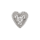 Small Heart - 14K Gold Stone Threadless/Threaded End - piercing-zone.com