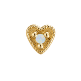 Small Heart - 14K Gold Stone Threadless/Threaded End - piercing-zone.com