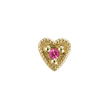 Small Heart - 14K Gold Stone Threadless/Threaded End - piercing-zone.com