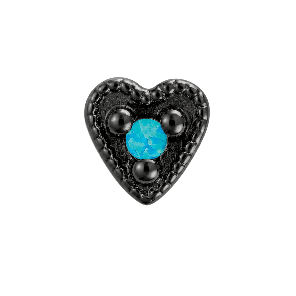 Small Heart - 14K Gold Stone Threadless/Threaded End - piercing-zone.com