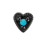 Small Heart - 14K Gold Stone Threadless/Threaded End - piercing-zone.com