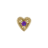 Small Heart - 14K Gold Stone Threadless/Threaded End - piercing-zone.com
