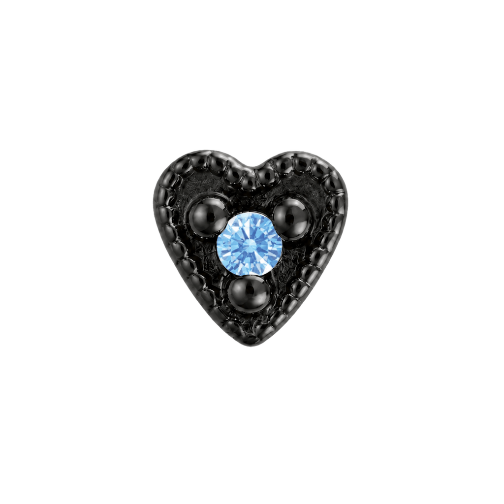 Small Heart - 14K Gold Stone Threadless/Threaded End - piercing-zone.com