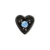 Small Heart - 14K Gold Stone Threadless/Threaded End - piercing-zone.com