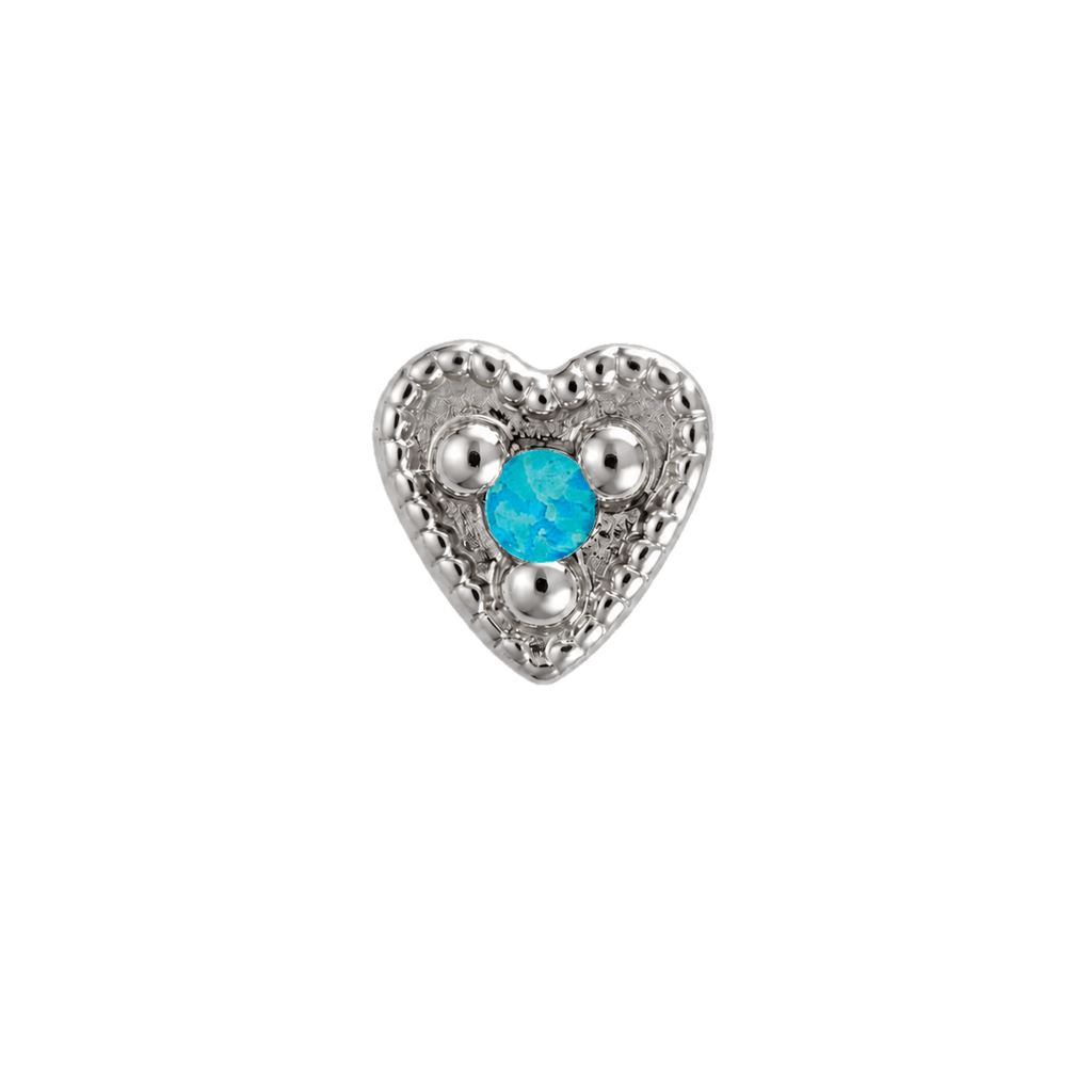 Small Heart - 14K Gold Stone Threadless/Threaded End - piercing-zone.com