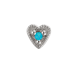 Small Heart - 14K Gold Stone Threadless/Threaded End - piercing-zone.com