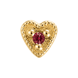 Small Heart - 14K Gold Stone Threadless/Threaded End - piercing-zone.com
