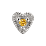 Small Heart - 14K Gold Stone Threadless/Threaded End - piercing-zone.com