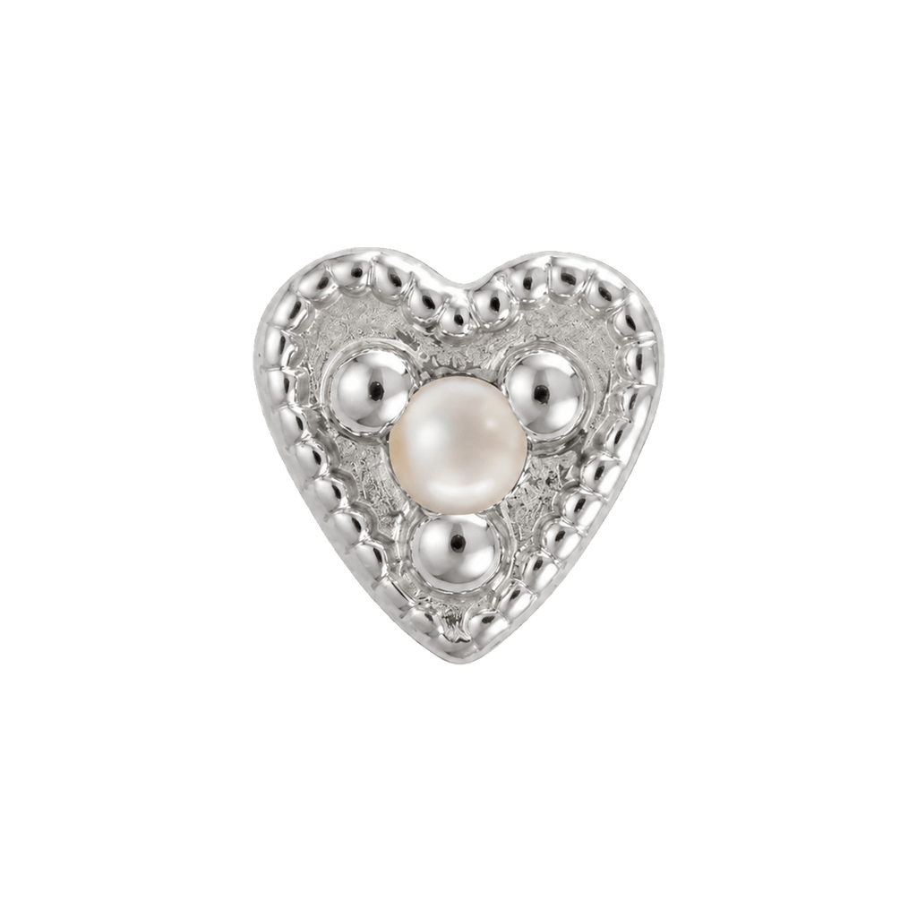 Small Heart - 14K Gold Stone Threadless/Threaded End - piercing-zone.com
