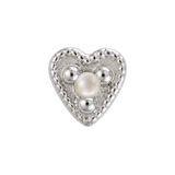 Small Heart - 14K Gold Stone Threadless/Threaded End - piercing-zone.com