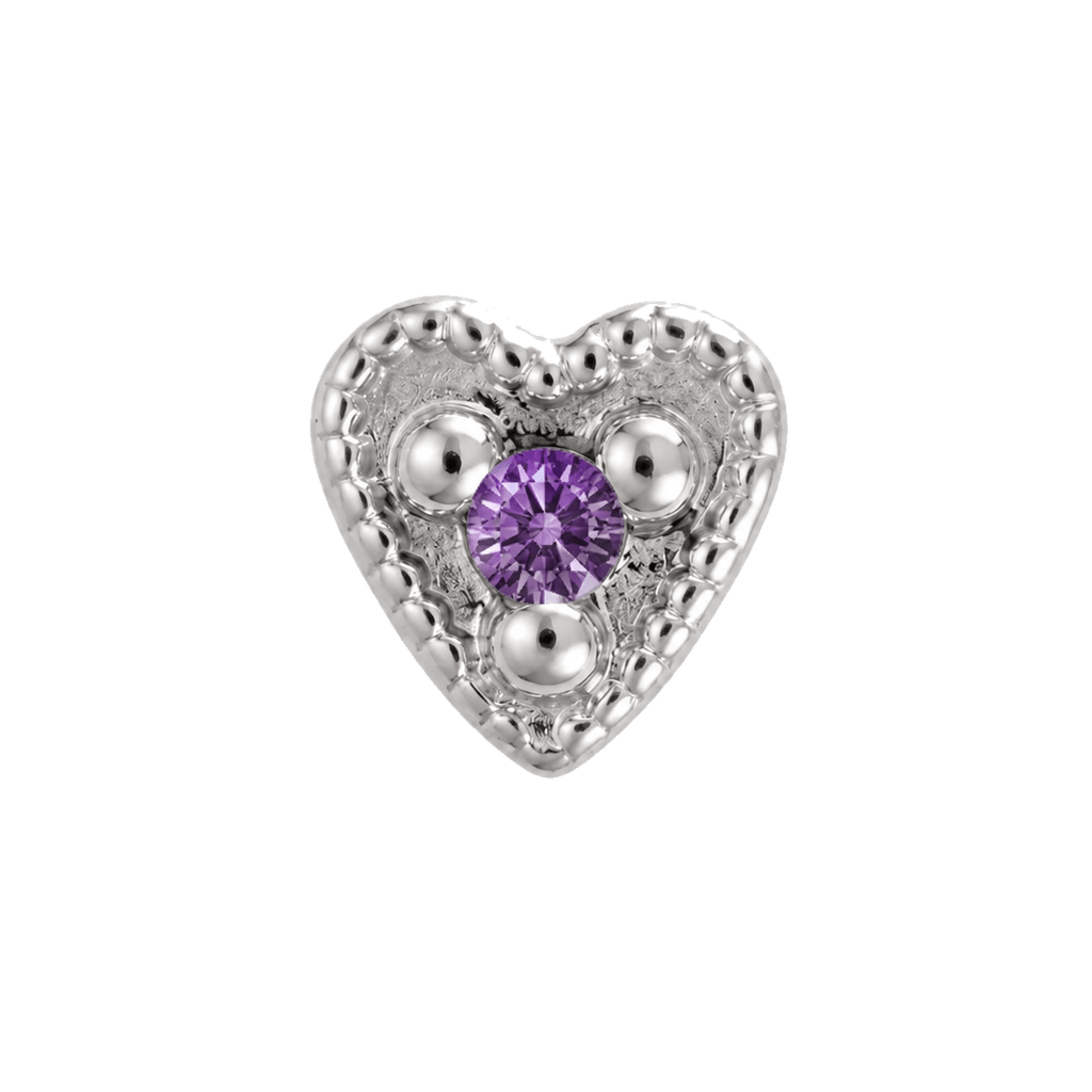 Small Heart - 14K Gold Stone Threadless/Threaded End - piercing-zone.com