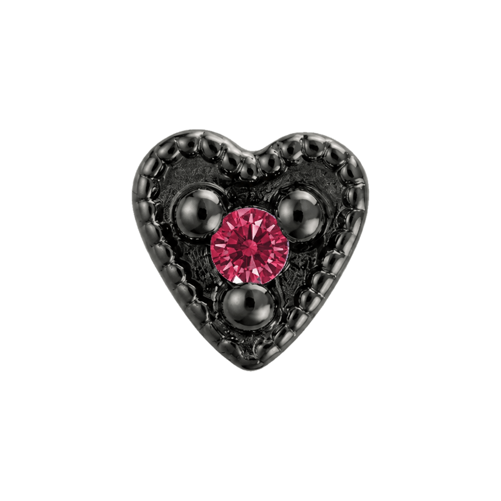 Small Heart - 14K Gold Stone Threadless/Threaded End - piercing-zone.com