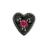 Small Heart - 14K Gold Stone Threadless/Threaded End - piercing-zone.com
