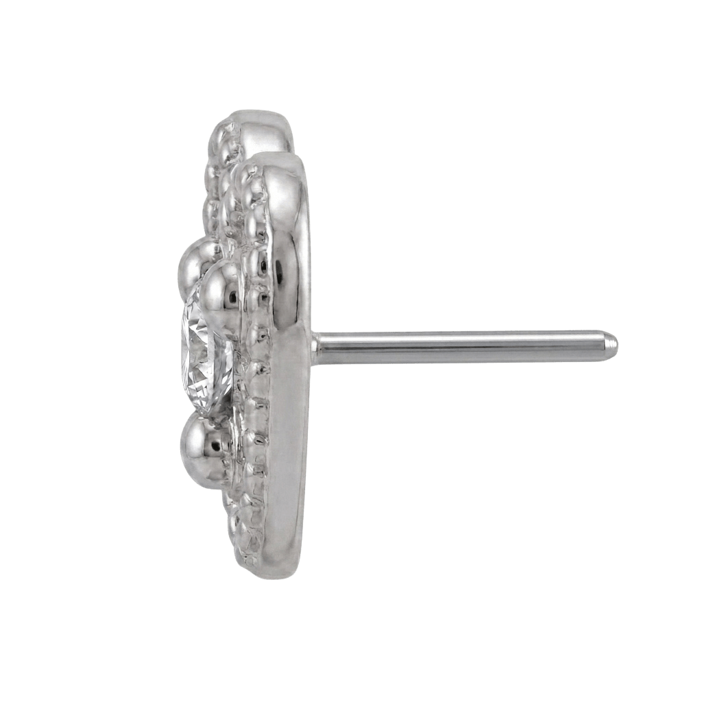 Small Heart - 14K Gold Stone Threadless/Threaded End - piercing - zone.com