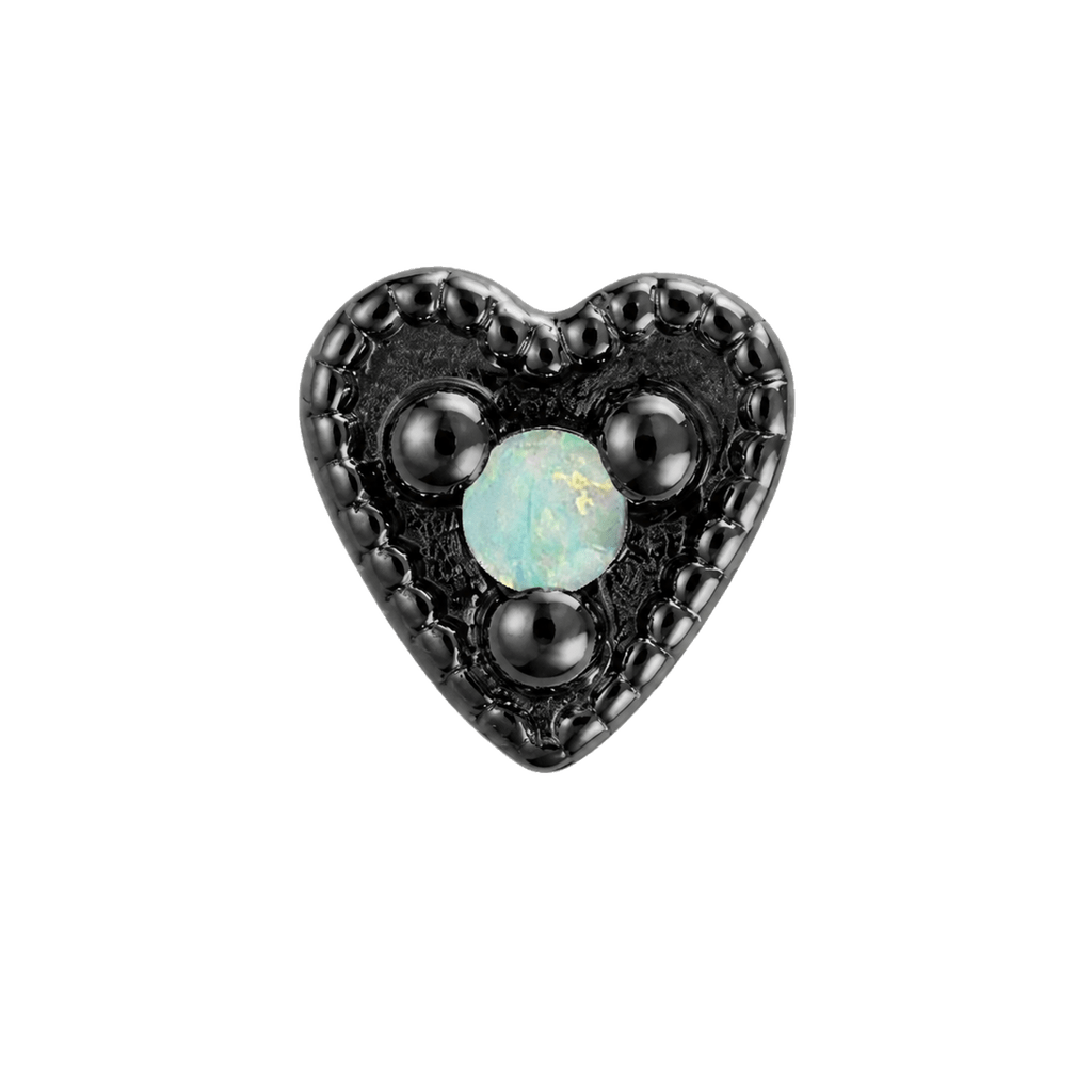 Small Heart - 14K Gold Stone Threadless/Threaded End - piercing-zone.com