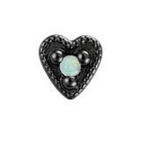 Small Heart - 14K Gold Stone Threadless/Threaded End - piercing-zone.com