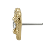 Small Heart - 14K Gold Stone Threadless/Threaded End - piercing - zone.com