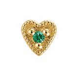 Small Heart - 14K Gold Stone Threadless/Threaded End - piercing-zone.com