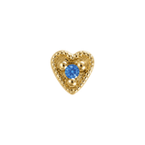 Small Heart - 14K Gold Stone Threadless/Threaded End - piercing-zone.com