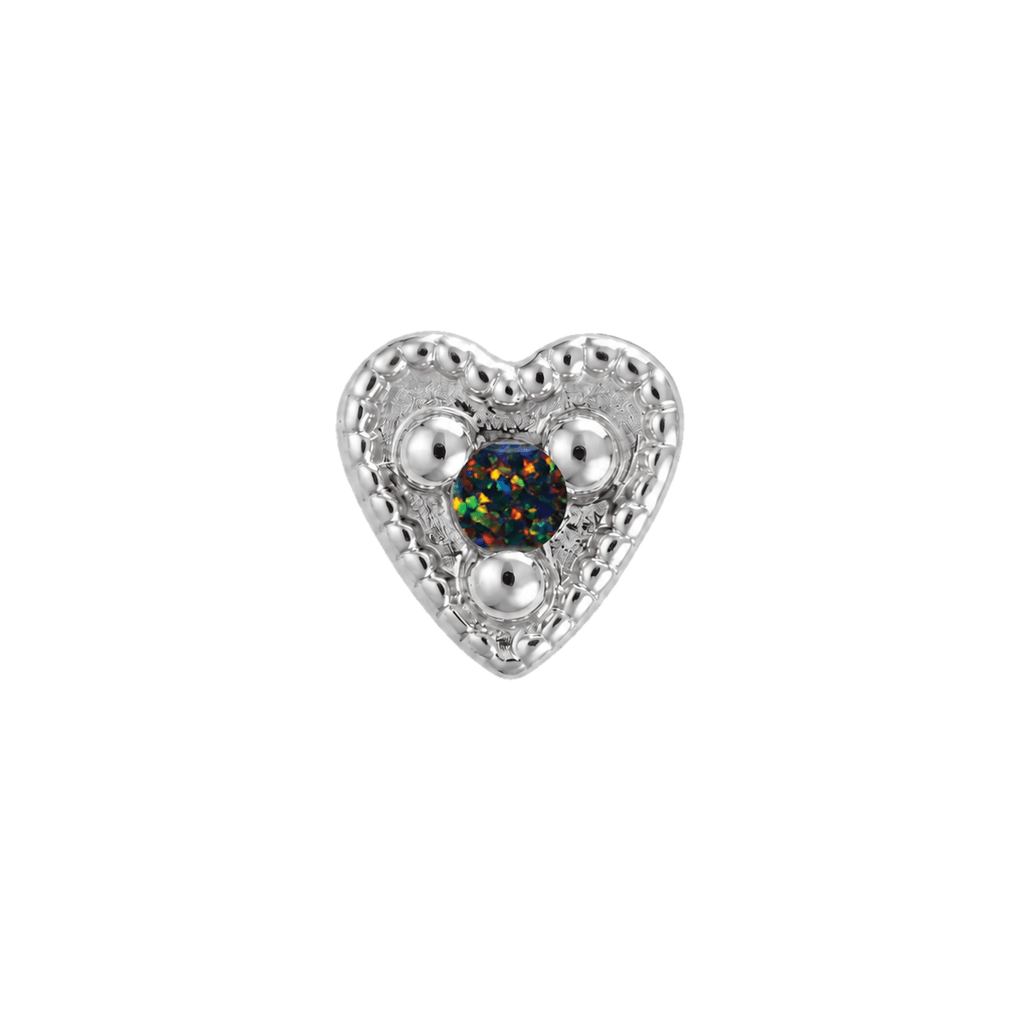 Small Heart - 14K Gold Stone Threadless/Threaded End - piercing-zone.com