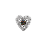 Small Heart - 14K Gold Stone Threadless/Threaded End - piercing-zone.com