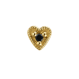 Small Heart - 14K Gold Stone Threadless/Threaded End - piercing-zone.com