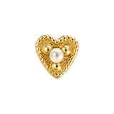 Small Heart - 14K Gold Stone Threadless/Threaded End - piercing-zone.com