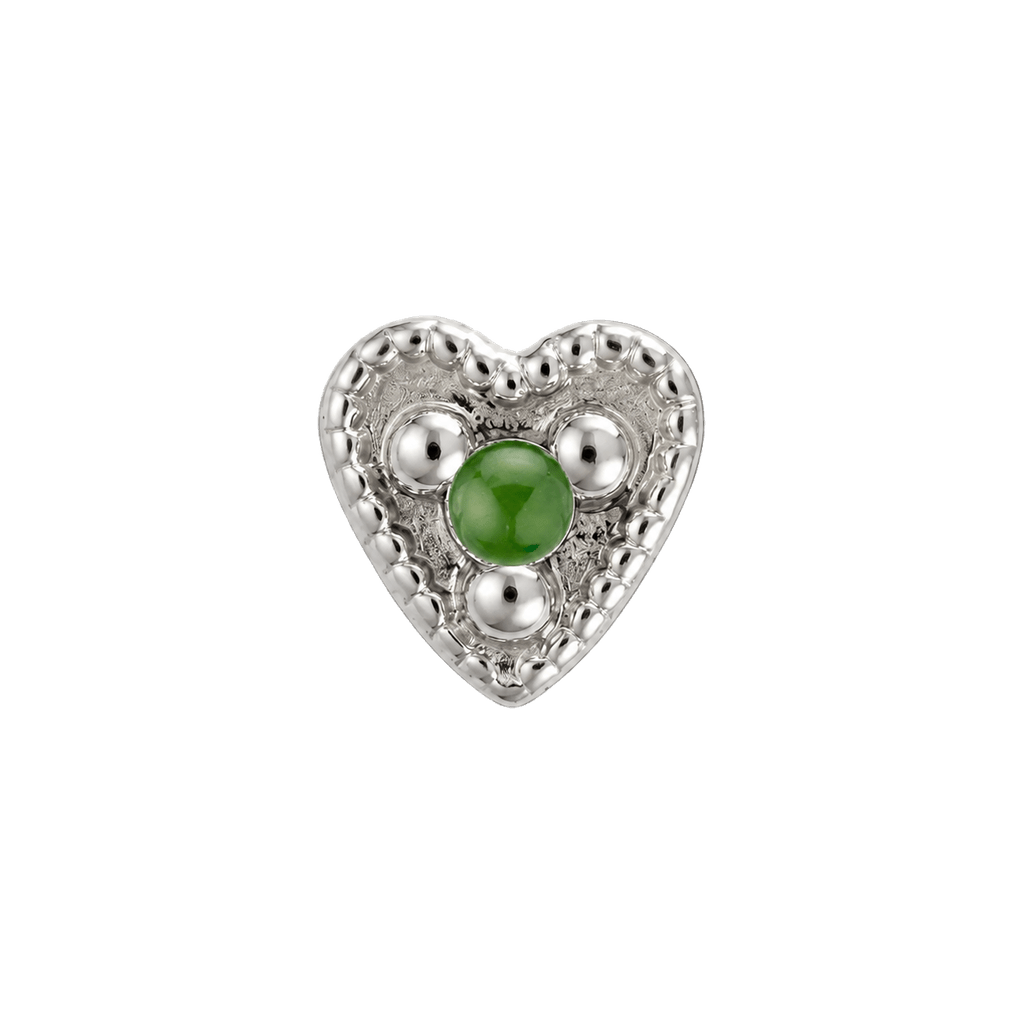 Small Heart - 14K Gold Stone Threadless/Threaded End - piercing-zone.com