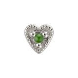 Small Heart - 14K Gold Stone Threadless/Threaded End - piercing-zone.com