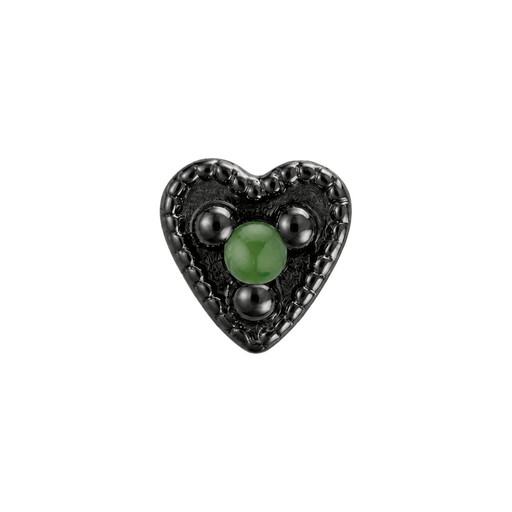 Small Heart - 14K Gold Stone Threadless/Threaded End - piercing-zone.com