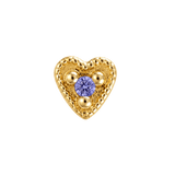 Small Heart - 14K Gold Stone Threadless/Threaded End - piercing-zone.com