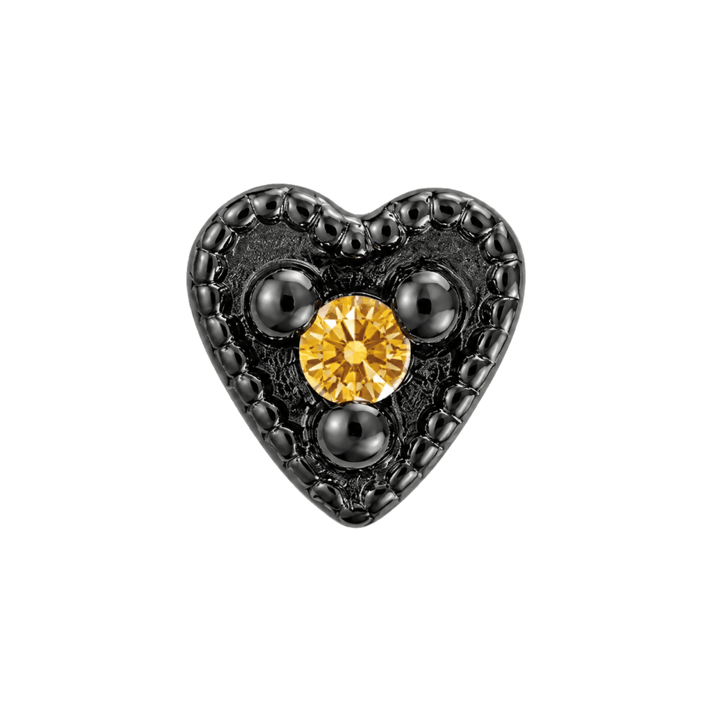 Small Heart - 14K Gold Stone Threadless/Threaded End - piercing-zone.com