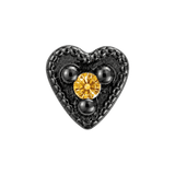 Small Heart - 14K Gold Stone Threadless/Threaded End - piercing-zone.com