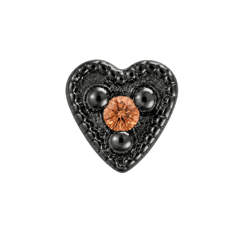 Small Heart - 14K Gold Stone Threadless/Threaded End - piercing-zone.com