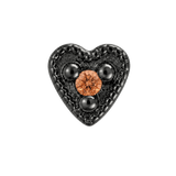 Small Heart - 14K Gold Stone Threadless/Threaded End - piercing-zone.com